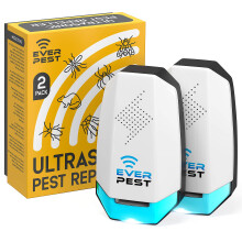 Ultrasonic Pest Repeller Plug in 2 Pack for Indoor Use, Electronic Mouse and Roach Control, Chemical