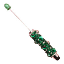 Rhinestones Decorated Ballpoint Pen Touching Screen Pen-Green