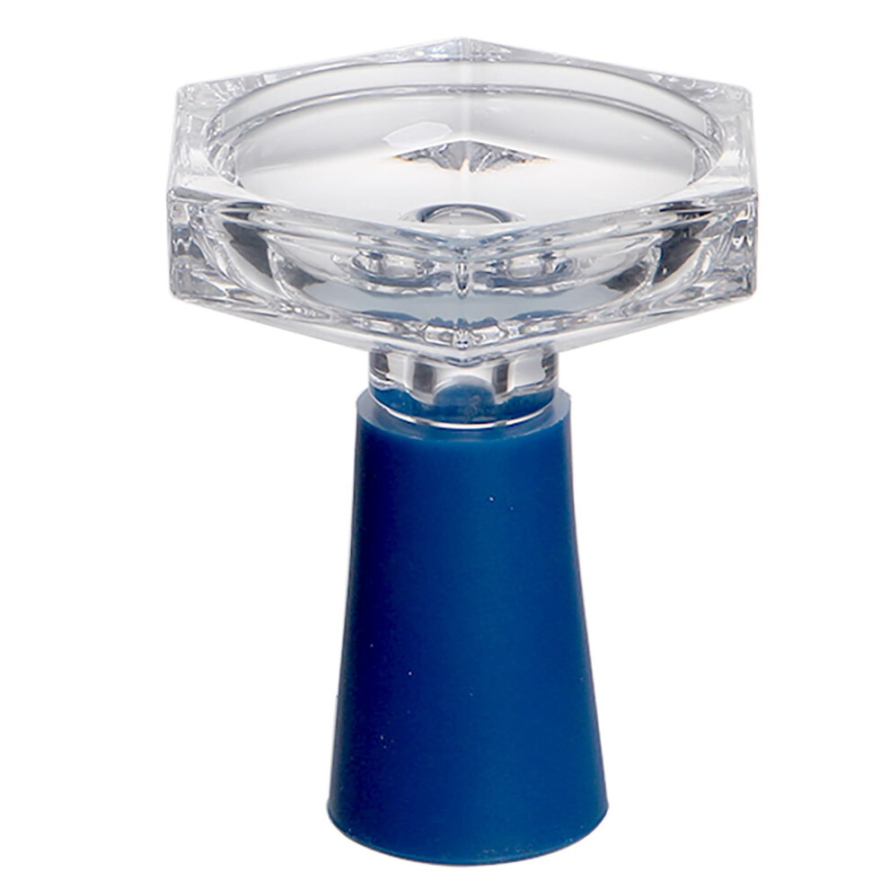 Blue Glass Hookah Bowl With Silicone Housing, Even Heat Distribution, Heat Management Compatible,