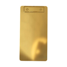 Klemmbrett aus Edelstahl, vergoldet, Schreibtafel für 50-21X10,5