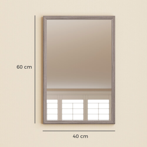 Homcom HOMCOM 40 x 60 cm Wall Bathroom Mirror, Vanity Mirror, Grey 2