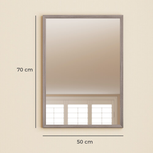 Homcom HOMCOM 50 x 70 cm Wall Bathroom Mirror, Vanity Mirror, Grey 2