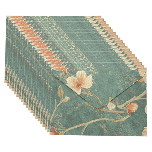 20Pcs Antique Floral Envelopes Folding Envelopes For-xiangzhulv