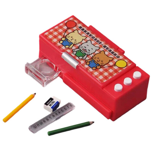 Miniatuur potloodhoudercontainer voor kinderen en-Rood
