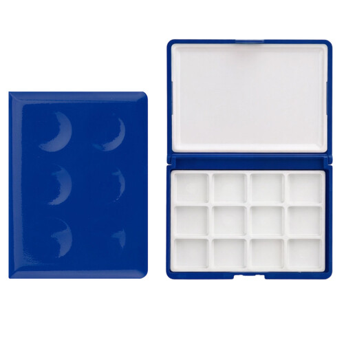 Artist Paint Container 12 Wells Plastic Paint Box For-Blue 1