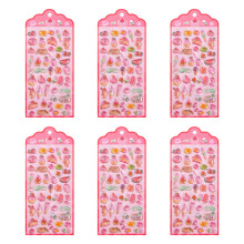 6Sheets Embossed Sticker Cartoon Sticker For-Dessert