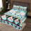 Boho Patchwork Quilt Set Twin Size Light Blue Floral Lightweight Bedspread for All Seasons 1