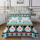 Boho Patchwork Quilt Set Twin Size Light Blue Floral Lightweight Bedspread for All Seasons 2