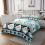 Boho Patchwork Quilt Set Twin Size Light Blue Floral Lightweight Bedspread for All Seasons 3