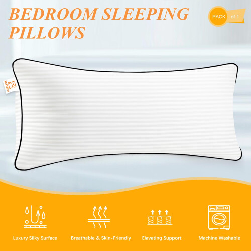 Set of 2 Down Alternative Throw Pillow Inserts 20x20 and 2 Rectangular Pillow Inserts 14x36 with Soft Supportive Fill 2