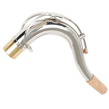 Silver Plated Tenor Saxophone Neck Replacement, Curved Brass Design for Bright Tone Restoration