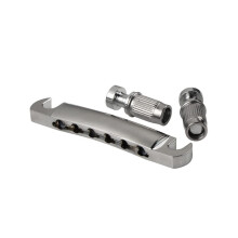 Electric Guitar Bridge Tailpiece Set Silver Zinc Alloy Roller Saddles Adjustable Intonation for LP Guitar