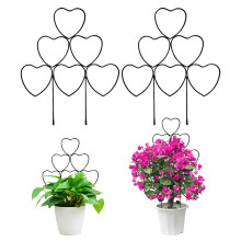Metal Plant Trellis 2 Pack Black Heart Shaped Garden Trellis for Potted Plants Indoor Outdoor Decorative Support
