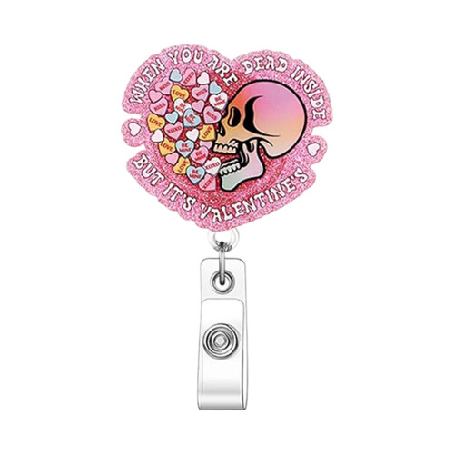Automatic Retractable Badge Holder Sequins ABS Badge Holder-4