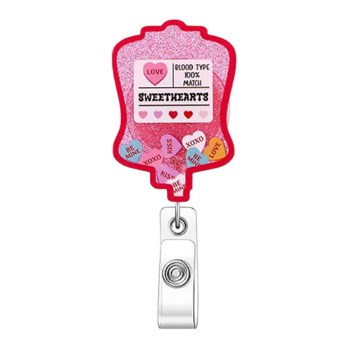 Glittering Sequins ABS Badge Holder with Metal Clip-5