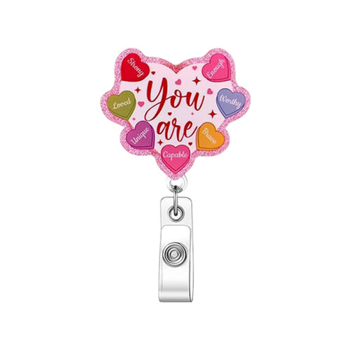 Glittering Sequins ABS Badge Holder with Metal Clip-2