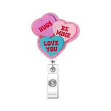 Shimmering Sequins Retractable ABS Badge Holder with Metal-11