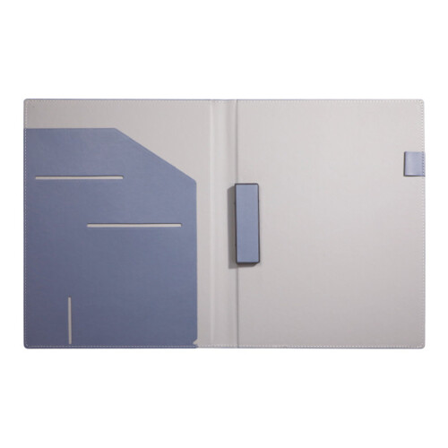 PU Leather Conference Folder File Organiser With-wumai blue