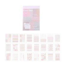 1Pc 48-Page PET Film Page Marker Assorted Color For Quick-Pink