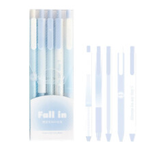 Set mit 5 schönen Druckkugelschreibern mit Farbwechsel,-Blau