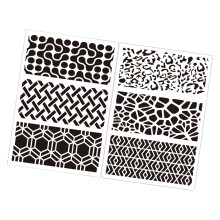 6 stuks artistieke uitgeholde stencils-streep ritme