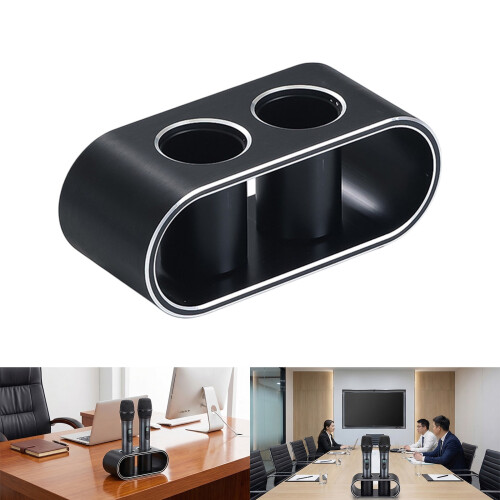Professional Aluminum Microphone Holder Mic Storage-Black 2
