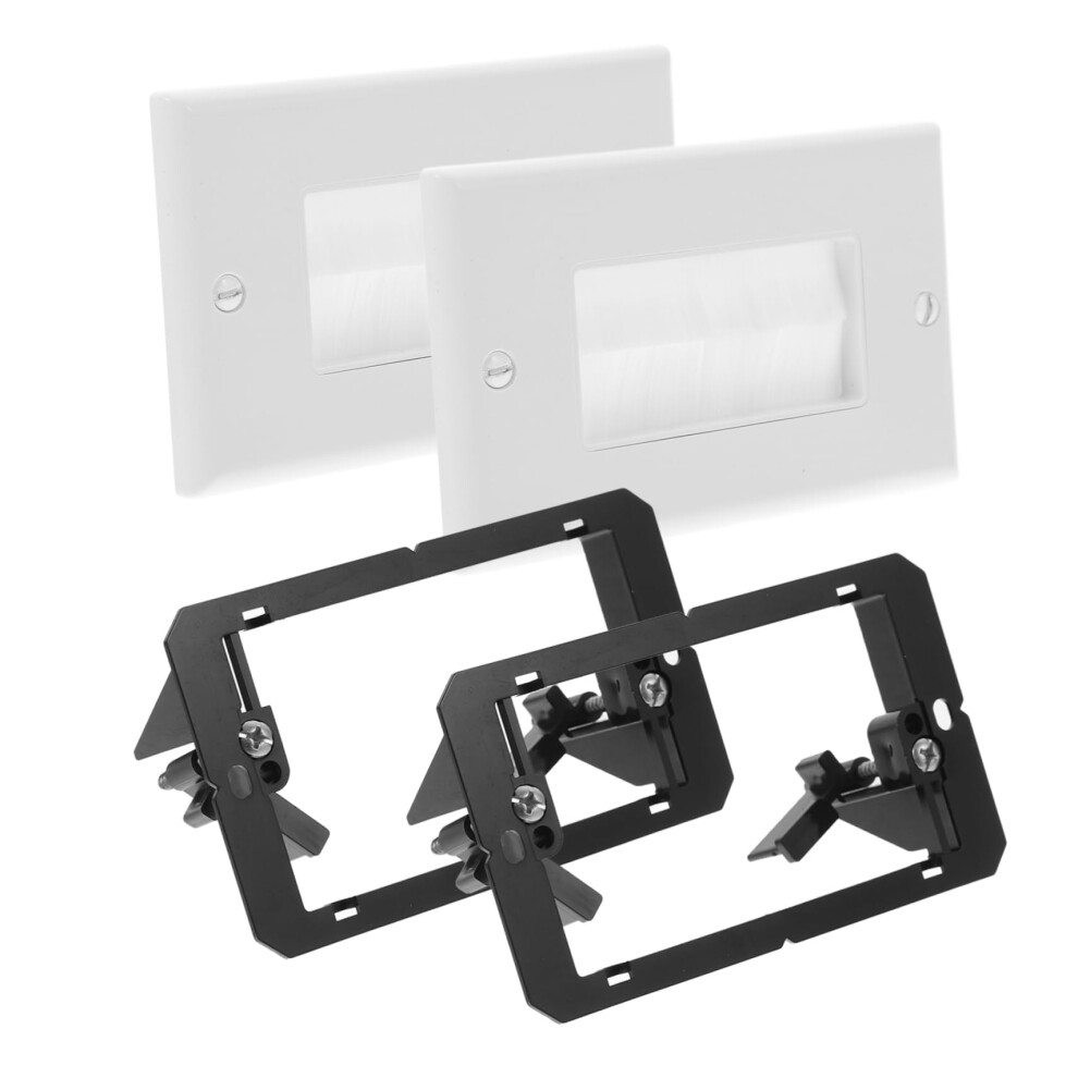 Cable Brush Wall Plate For Tidy Cable Management, Durable Brush Pass Through Wall Plate Easy Installation 9073542134602