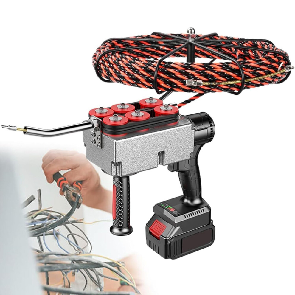 Electrician Wire Pulling Machine 40M/Min Cordless Auto Fish Tape Cable Puller With Brushless Motor And Led Lighting 37500Mah 9073542134657