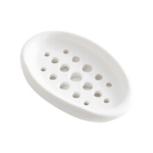Silicone Soap Dish with Fast Drainage Non Slip Easy Clean White Holder for Bathroom and Kitchen