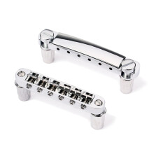 Electric Guitar Bridge Chrome Slot Saddle Replacement, Compatible with ES Dot, Restore Intonation Accuracy