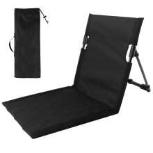 Lightweight Folding Camping Chair with Backrest, Compact Portable Outdoor Seat for Picnic and Bonfire (Black)