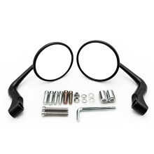 (Black) Universal Motorcycle Electric Vehicle Handlebar Rearview Mirror