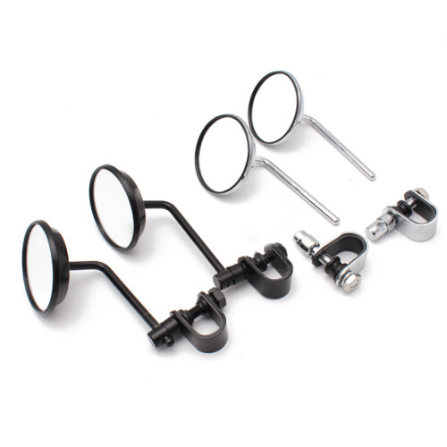 (Silver) Motorcycle Handlebar Rearview Mirror 2