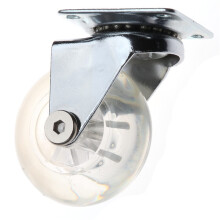 50mm Transparent PU Swivel Caster Wheel for Office Chair and Furniture, Smooth Rolling Floor Protection