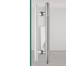 Glass Door Handle 38mm Stainless Steel DoubleSided Pull Handle Silver 1000x700mm for Home Office