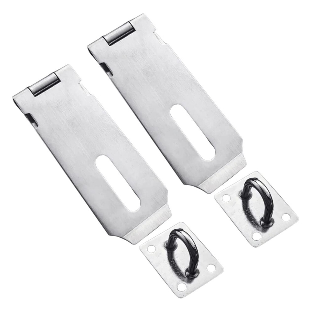 2 Pack Stainless Steel Door Latch Hasp Lock Set, Heavy Duty Security Clasp For Secure Door Closure 9330225466673
