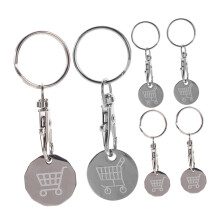 6pcs Metal Shopping Cart Token Keychains for Buggy Trolley Coin Access and Durable Design