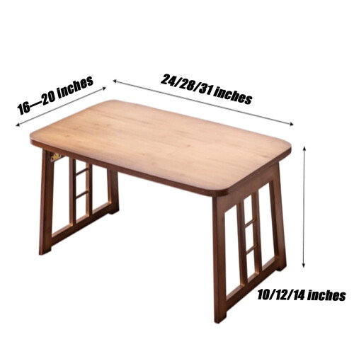 Bamboo Folding Laptop Table Adjustable Bed Desk Foldable SpaceSaving Design for Home Office 2