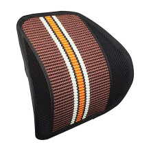Lumbar Support Pillow for Office Chair and Car Seat, Ergonomic Memory Foam Back Cushion with Breathable Ice Silk Cover, Brown 39x40cm