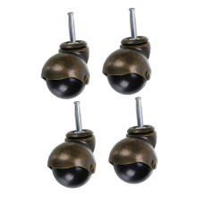 4pcs Retro Swivel Furniture Casters with Smooth Silent Rolling and Durable Metal Frame for Desks and Chairs