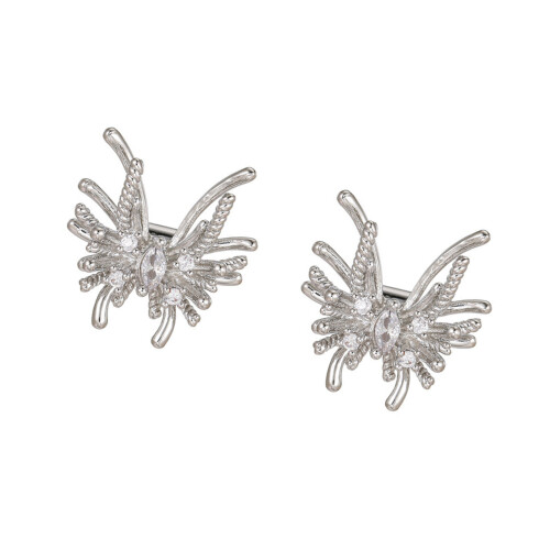Breloques pour écouteurs à la mode, motif papillon,-Argent