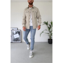 (Light Apricot, XXXL) Men's Casual Shirts for Autumn & Winter