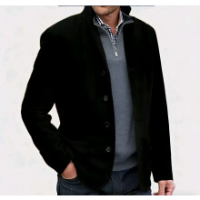 (Black, M) Vintage Turn-Down Collar Jacket for Men