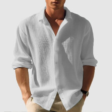 (Light Gray, L) Cardigan décontracté à manches longues en maille gaufrée unie pour homme