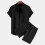 (Solid black, XXL) Buntes Herren-Set aus geripptem Kurzarmhemd und Shorts 1