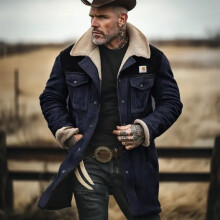 (Dark Blue, XXL) Winter Men's Windproof Warm Coat