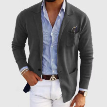 (Dark Gray, L) Abito da uomo slim fit per matrimoni ed eventi