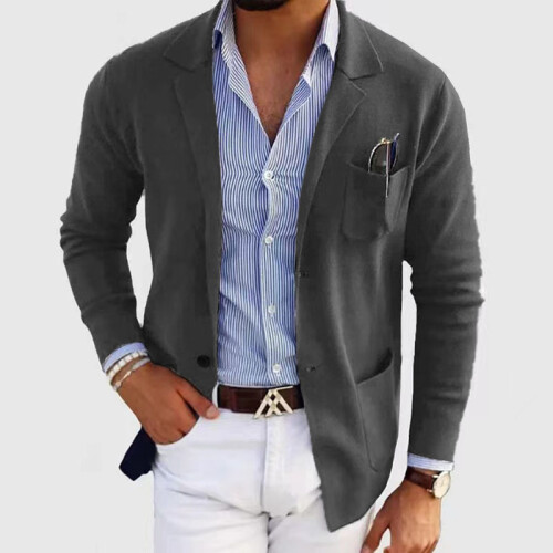 (Blue, M) Men's Slim Fit Wedding & Event Suit 2