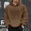 (Dark Brown, M) Winter Fleece Hoodie Men's Lamb Wool Pullover 1