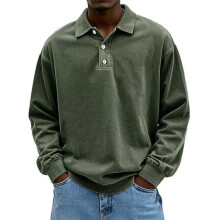 (Army Green, 3XL) Men's Casual Long Sleeve Button-Down Shirt